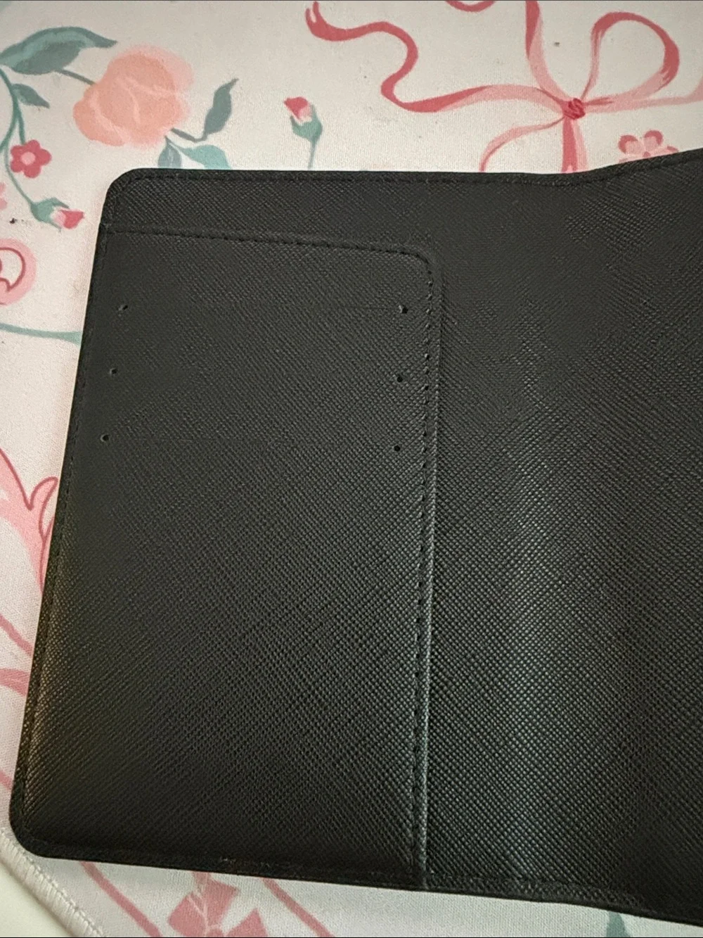 Black Monogrammed Passport Cover Case Synthetic Leather ANTHONY NWOT